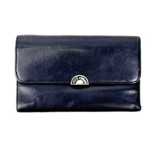 Modern Simple Line Leather Wallet Black